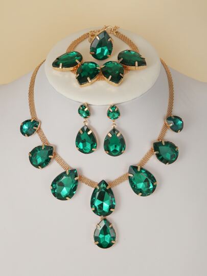 5 st Rhinestone Decor Smycken Set