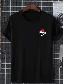 Manfinity Men Christmas Print Tee - Black - View 6