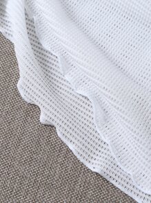 SHEIN Swim Summer Beach Solid Knot Decor Cover Up - White - View 4