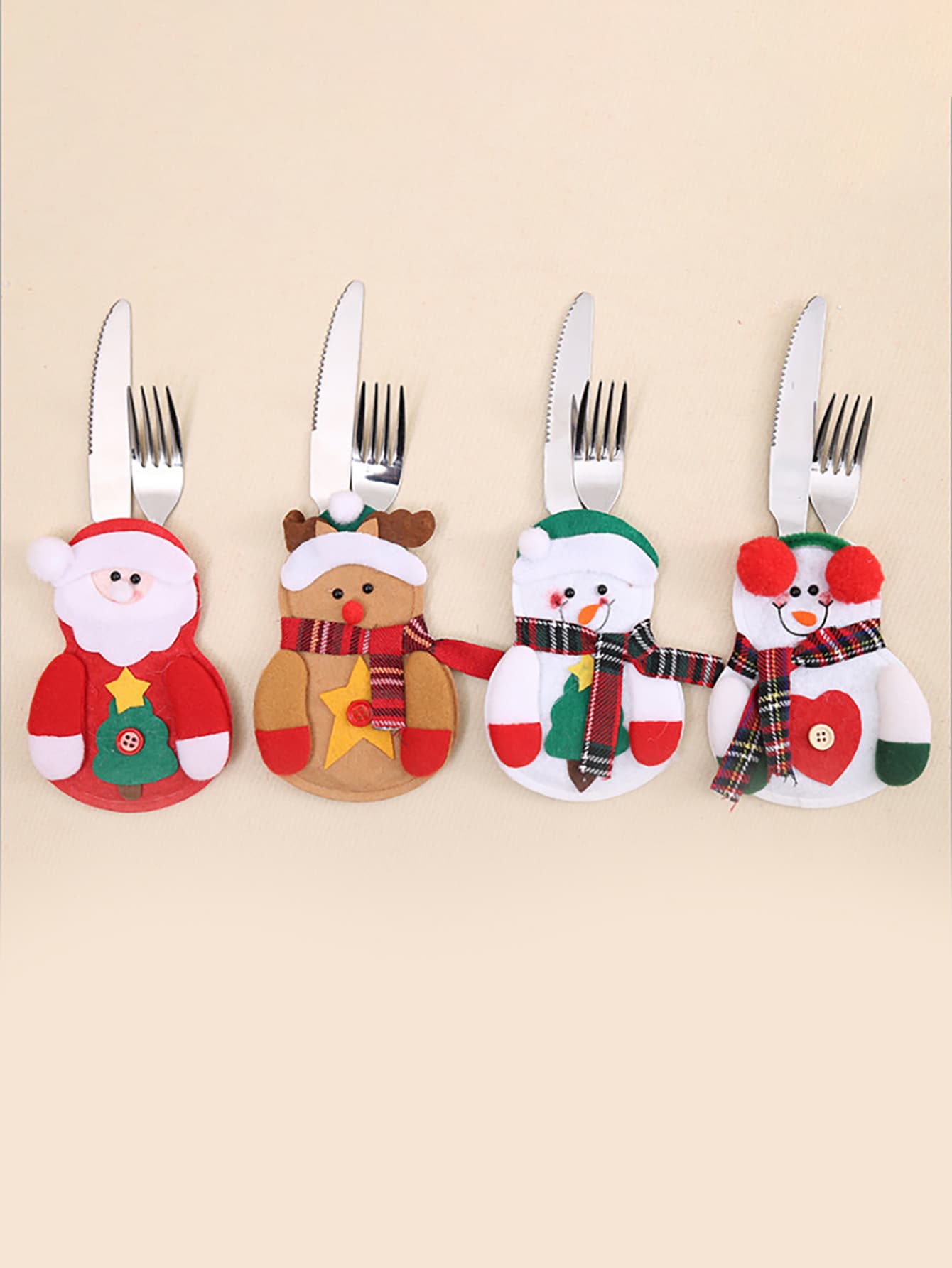 1pc Christmas Cartoon Random Cutlery Wrap Decoration - Multicolor - View 1