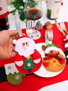 1pc Christmas Cartoon Random Cutlery Wrap Decoration - Multicolor - View 3