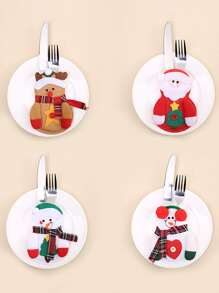 1pc Christmas Cartoon Random Cutlery Wrap Decoration - Multicolor - View 6