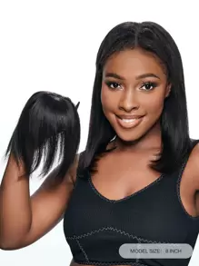 Trinh Nữ Tóc Topper Màu Đen Tự Nhiên Top Bộ Tóc Giả Không Nổ Thẳng Trang Trí Đồ Với Nổ Top Bộ Tóc Giả Dành Cho Nữ - Màu đen tự nhiên - Xem 2