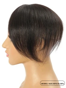 Trinh Nữ Tóc Topper Màu Đen Tự Nhiên Top Bộ Tóc Giả Không Nổ Thẳng Trang Trí Đồ Với Nổ Top Bộ Tóc Giả Dành Cho Nữ - Màu đen tự nhiên - Xem 7