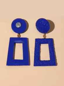 Bông tai thả trang trí hình học - Xanh đậm - Xem 2