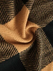 Pañuelo con patrón de cuadros ribete con fleco - Multicolor - Ver 5