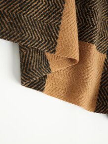 Pañuelo con patrón de cuadros ribete con fleco - Multicolor - Ver 4