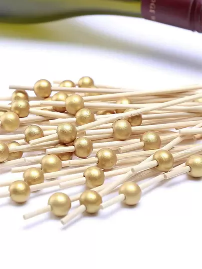 12入組珠子裝飾一次性叉子