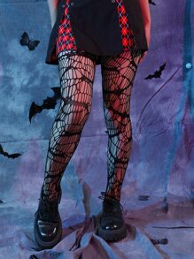 1pc Halloween Bat Web Stockings - Black - View 2