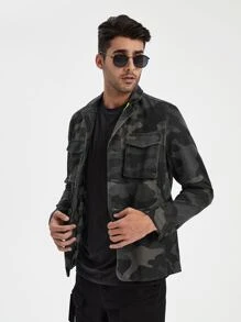 FLOW SUPPLY CO 男士翻蓋口袋迷彩西裝外套 - 彩色 - 查看 6