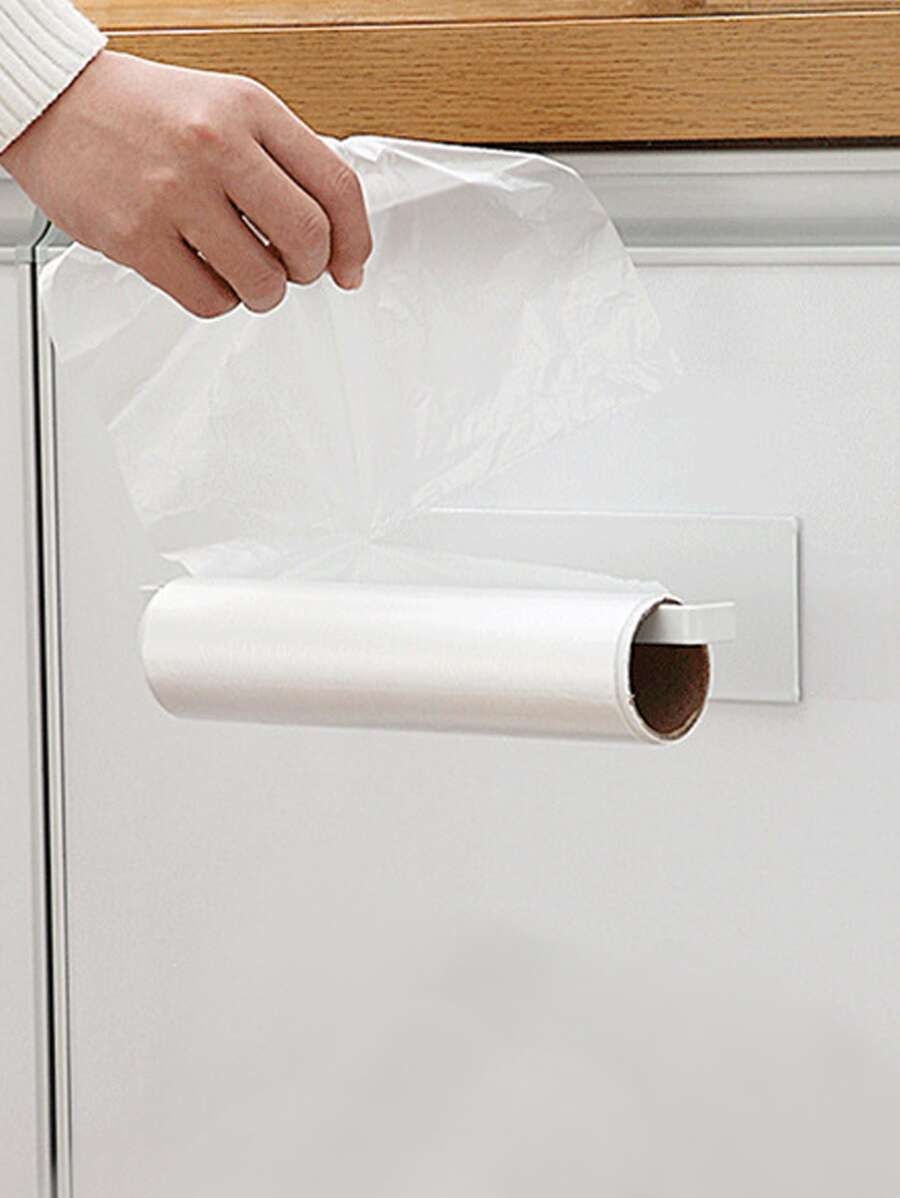 1pc Wall Mounted Paper Towel Holder,Stainless Steel Tissue Roll Holder, Kitchen Tissue Holder, Wall Hanging Paper Towel Holder - White - View 1