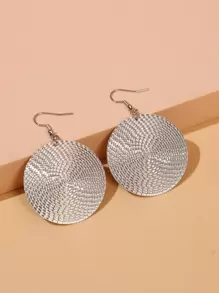 Textured Round Drop Earrings