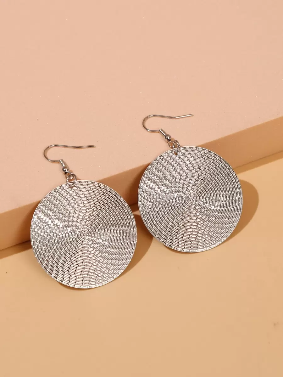 Textured Round Drop Earrings