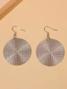Textured Round Drop Earrings