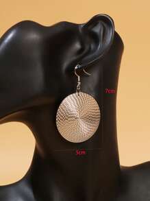 Textured Round Drop Earrings