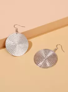 Textured Round Drop Earrings