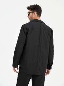 FLOW SUPPLY CO Men Flap Pocket Button Front Jacket - Black - View 2