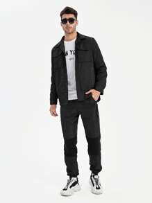 FLOW SUPPLY CO Men Flap Pocket Button Front Jacket - Black - View 7