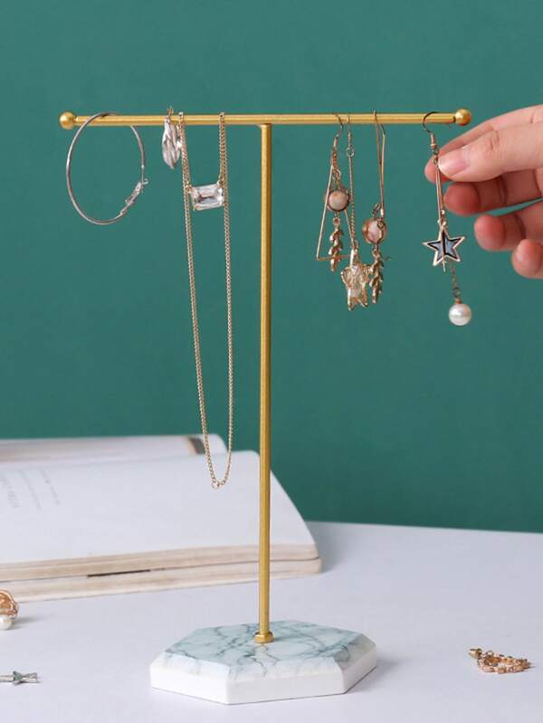 1pc Minimalist Jewelry Display Tower, Minimalist Iron T Shaped Jewelry