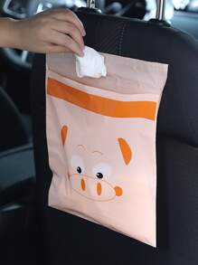15pcs Cartoon Pig Print Car Garbage Storage Bag