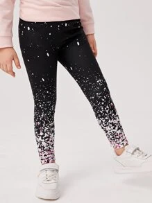 Toddler Girl Leggings Đồ họa Giải trí - màu đen - Xem 3