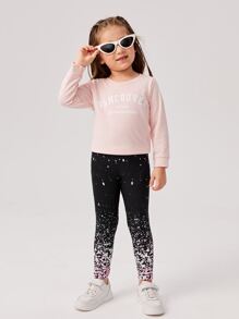 Toddler Girl Leggings Đồ họa Giải trí - màu đen - Xem 4