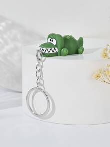 Cartoon Crocodile Charm Keychain - Multicolor - View 1