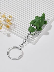 Cartoon Crocodile Charm Keychain - Multicolor - View 2