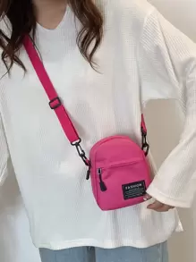 Decoração de Remendo de Letra Néon Rosa Mini, Bolsa Quadrada Leve, Moda Colarinho Branco Trabalhadores, Faculdade, Trabalho, Negócios, Transporte, Escritório, Para Aniversário, Para Casal, Para Presente de Aniversário, No Dia dos Namorados, Presente