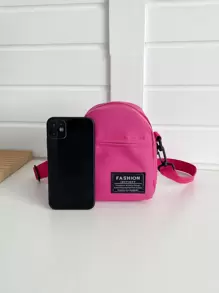 Decoração de Remendo de Letra Néon Rosa Mini, Bolsa Quadrada Leve, Moda Colarinho Branco Trabalhadores, Faculdade, Trabalho, Negócios, Transporte, Escritório, Para Aniversário, Para Casal, Para Presente de Aniversário, No Dia dos Namorados, Presente
