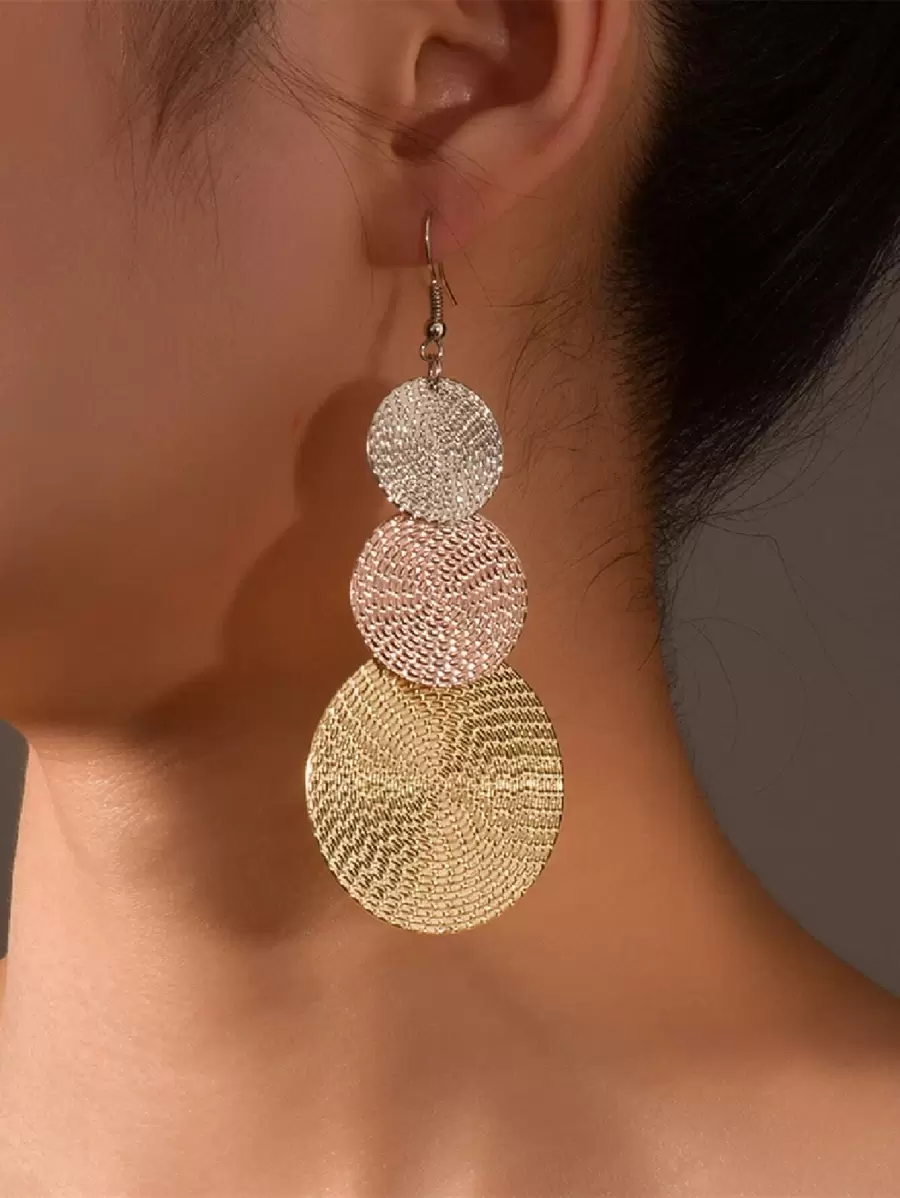 1 đôi bông tai dài hình tròn mờ cổ điển - Nhiều màu - Xem 1