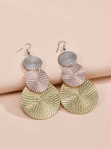 1 đôi bông tai dài hình tròn mờ cổ điển - Nhiều màu - Xem 4