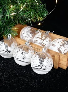 6 cái Mô hình Cây thông Noel Treo Quả bóng Trang trí - Nhiều màu - Xem 3