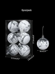 6 cái Mô hình Cây thông Noel Treo Quả bóng Trang trí - Nhiều màu - Xem 6
