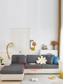 1入組格紋圖案沙發墊套帶1入組隨機枕套不附帶枕芯 - 彩色 - 查看 3