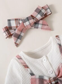 Đầm em bé Nơ Bướm Gân đan Sọc ca rô Sẵn sàng - Nhiều màu - Xem 4