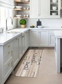 1pc Slogan Graphic Anti-slip Kitchen Rug - Multicolor - View 3
