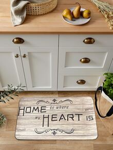 1pc Slogan Graphic Anti-slip Kitchen Rug - Multicolor - View 4