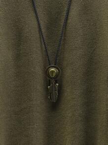 Manfinity Hombres Jersey unicolor de manga raglán - Verde militar - Ver 4