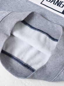 Boys Colorblock Letter Graphic Thermal Lined Hoodie & Sweatpants Set - Multicolor - View 4