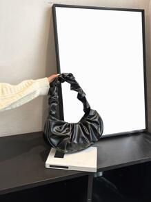 Túi Satchel có chi tiết xếp nếp nhẹ, giản dị dành cho doanh nhân dành cho nữ tuổi teen Sinh viên đại học, tân binh và nhân viên văn phòng Hoàn hảo cho văn phòng, trường đại học, công việc, kinh doanh, đi làm, ngoài trời, du lịch, đi chơi - màu đen - Xem 1