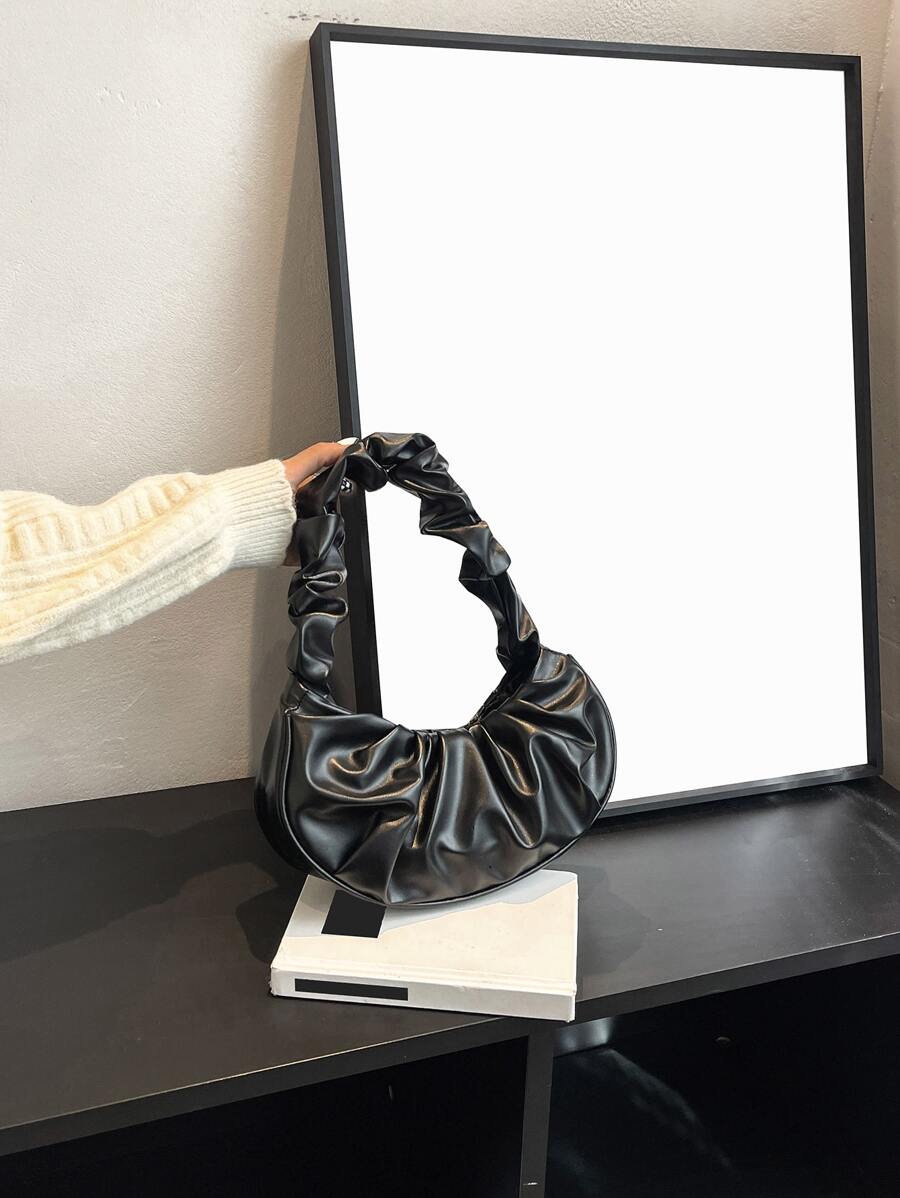 Túi Satchel có chi tiết xếp nếp nhẹ, giản dị dành cho doanh nhân dành cho nữ tuổi teen Sinh viên đại học, tân binh và nhân viên văn phòng Hoàn hảo cho văn phòng, trường đại học, công việc, kinh doanh, đi làm, ngoài trời, du lịch, đi chơi - màu đen - Xem 1