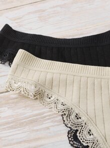 7packs Contrast Lace Sexy Panties Set - Multicolor - View 5