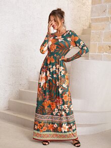 DEARCASE Floral Print A-line Dress - Multicolor - View 5