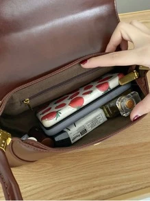 New Faux Baguette Bag, Christmas Gift, Fashionable Casual All-Match Solid Color Women's Armpit Bag With Lock Buckle, Suitable For Office Workers, White-Collars, And College Students, Shoulder Bag Office Bag & Business Casual Bag For Women, Perfect For Office, Business And Work