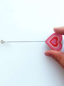 1pc Heart Pattern ID Card Buckle - Multicolor - View 2