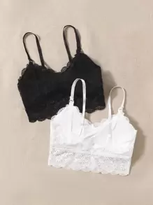 孕妇装 2 件装 花卉蕾丝 无钢圈文胸内衣 适合妈妈 - 彩色 - 查看 2