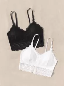 孕妇装 2 件装 花卉蕾丝 无钢圈文胸内衣 适合妈妈 - 彩色 - 查看 4