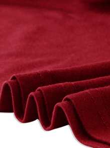 Manfinity Homme Men Letter Graphic Contrast Trim Tee - Burgundy - View 4