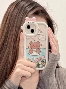 vỏ điện thoại in hình gấu hoạt hình - Nhiều màu - Xem 2